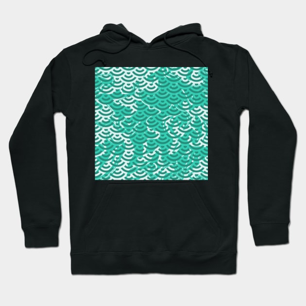 Dragon Scales on dark green Hoodie by diffrances